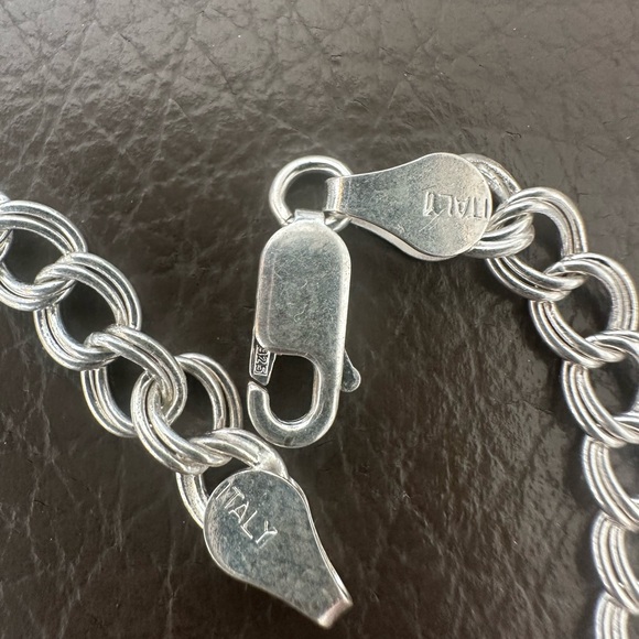 Lovely Made Italy Sterling Charm Holder Bracelet - Picture 2 of 4